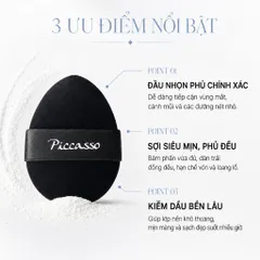 Combo 5 Miếng Bông Phấn Phủ Kiềm Dầu Piccasso Soft Powder Puff 5P Cao Cấp