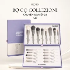 Bộ 18 Cọ Trang Điểm Chuyên Nghiệp Piccasso Collezioni Cán Trong Suốt