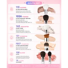 Bộ 18 Cọ Trang Điểm Chuyên Nghiệp Piccasso Collezioni Cán Trong Suốt