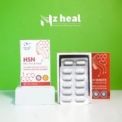 Bộ đôi giảm mụn và chống nắng: Viên uống giảm mụn HSN và Viên uống chống nắng Pro SunWhite - Deep Blue Health