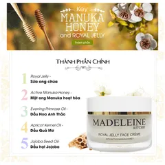 [Hỏa tốc] Kem Dưỡng Trắng Da Chống Lão Hóa Madeleine Ritchie Royal Jelly Face Crème hàng chính hãng