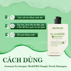 Dầu gội ngăn gàu, giảm viêm da đầu chuyên sâu Aromase 5α Juniper MediPRO Simply Fresh Shampoo 80ml