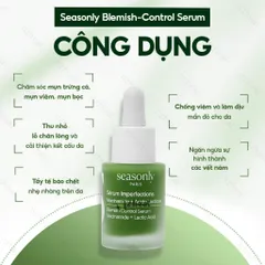 [Hỏa tốc] Serum giảm mụn Seasonly Blemish-Control Serum 30ml: Niacinamide + Bakuchiol