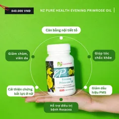 Viên uống dầu Hoa Anh Thảo cân bằng nội tiết, đẹp da NzPurehealth Evening Primrose Oil 100 Viên
