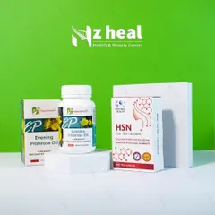 [Hỏa tốc] Bộ đôi giảm mụn nội tiết, dưỡng tóc móng: Dầu hoa anh thảo Evening Primrose Oil và Viên kẽm HSN - NZHEAL