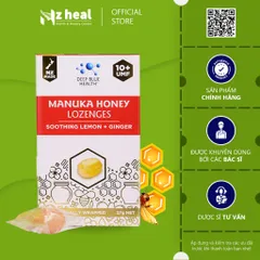 [Hỏa tốc] Kẹo ngậm mật ong Manuka UMF 10+ Deep Blue Health Manuka Honey Lozenges – với Chanh & Gừng (6 viên)