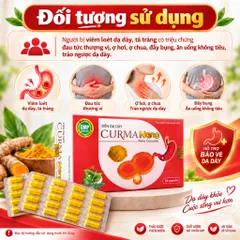 Viên Dạ Dày Curma Nano Giúp Kiện Tỳ Vị, Giảm Tiết Acid Dịch Vị, Giảm Các Triệu Chứng Của Viêm Loét Dạ Dày, Tá Tràng