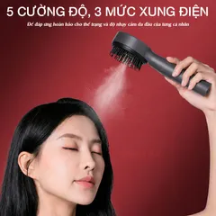 Lược massage da đầu Nikio NK-112 - Công nghệ EMS và hồng ngoại, giúp giảm rụng tóc và thư giãn hiệu quả, chống nước IPX7, dễ mang theo.