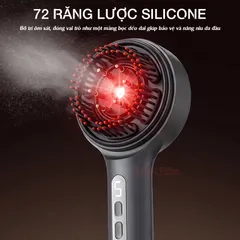 Lược massage da đầu Nikio NK-112 - Công nghệ EMS và hồng ngoại, giúp giảm rụng tóc và thư giãn hiệu quả, chống nước IPX7, dễ mang theo.