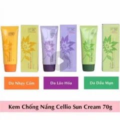 kem chống nắng Cellio đến từ Hàn Quốc, đều có chỉ số bảo vệ cao SPF 50+ PA+++ trọng lượng 70g 819077