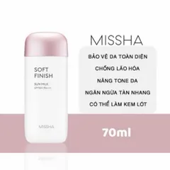 XẢ KHO HSD 4/2027 hộp xấu Kem Chống Nắng dạng sữa lỏng nâng tone nhẹ Missha Soft Finish 70ml