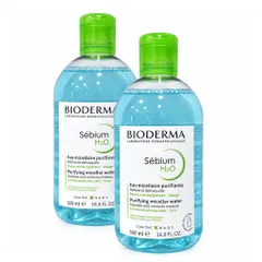 Nước tẩy trang Bioderma Sébium H2O 500ml cho da dầu mụn, da hỗn hợp, Made in France