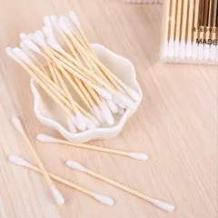 Combo 5 gói bông ngoáy tai, Gói 100 Tăm bông gỗ y tế vệ sinh tai