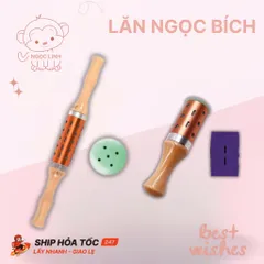 Cây Lăn Ngải Ngọc Bích Dùng Massage Mặt và Body, Thanh Lăn Ngải Ngọc Tay Cầm Gỗ Mát Xa