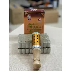 Cây Lăn Ngải Ngọc Bích Dùng Massage Mặt và Body, Thanh Lăn Ngải Ngọc Tay Cầm Gỗ Mát Xa