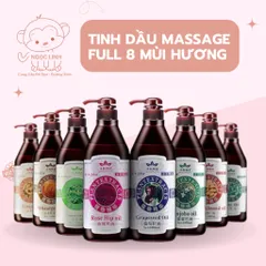 Tinh dầu massage Body thiên nhiên đủ 8 mùi hương cao cấp (Chai màu nâu 800ml) - Hàng chính hãng