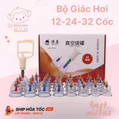 Bộ Giác Hơi 12, 24, 32 cốc cao cấp không dùng lửa, giác hơi chân không dùng cho gia đình, Spa - TMV