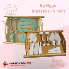 Bộ ngọc cạo gió 14 món massage cao cấp kèm khay đựng. Ngọc thạch mátxa mặt chuẩn hàng đẹp 819241