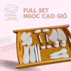 Bộ ngọc cạo gió 14 món massage cao cấp kèm khay đựng. Ngọc thạch mátxa mặt chuẩn hàng đẹp 819241