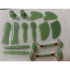 Bộ ngọc cạo gió 14 món massage cao cấp kèm khay đựng. Ngọc thạch mátxa mặt chuẩn hàng đẹp 819241