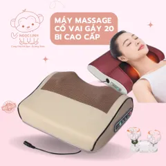 Gối Massage Cổ Vai Gáy - Máy Massage Hồng Ngoại 20Bi Cao Cấp