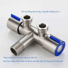 Van chia ga chia nước chữ Y 2 khoá độc lập V5(ren 21), Van chia bằng đồng, van chia inox 304 xịn