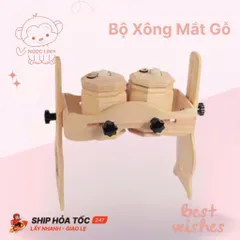 Bộ xông mắt ngải cứu bằng gỗ, máy xông mắt bằng gỗ, chất liệu gỗ sồi [Hàng Có Sẵn]
