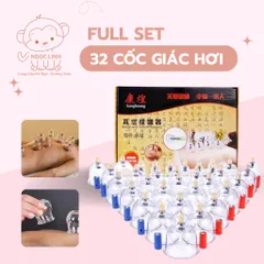 Bộ Giác Hơi 32 Cốc Cao Cấp Không Dùng Lửa. Giác Hơi Chân Không - An Toàn Dễ Sử Dụng