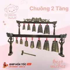 Chuông gió 2 tầng, Chuông gió gội đầu dưỡng sinh spa chuông đồng loại 1