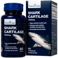 (CTy NK) Viên uống hỗ trợ bôi trơn khớp, duy trì sức khỏe của khớp Shark Cartilage NatureCare (60 viên) -  Sản xuất từ nguyên liệu tự nhiên, cung cấp dưỡng chất cần thiết cho khớp