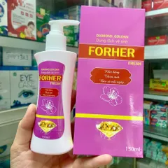 Dung dịch vệ sinh phụ nữ FORHER giúp làm sạch dịu nhẹ cô bé, khử mùi hôi, giảm viêm, ngứa, Chai 150ml