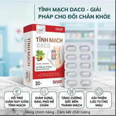 Viên uống Tĩnh Mạch Daco - giúp tăng độ bền thành mạch và cải thiện các triệuu chứngg của bệnhh suy giãn tĩnh mạch, trĩ