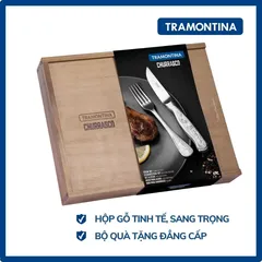 Bộ Dao Dĩa Ăn Bít Tết Tramontina Classic 8 Món Cán Khắc Cao Cấp Dày Dặn Sáng Bóng Sx Brazil 66928