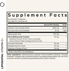 Codeage Liposomal Vitamin C - Tăng đề kháng giúp da sáng đẹp 180 viên chính hãng sản xuất Mỹ