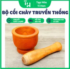 Bộ Cối Chày Thường Truyền Thống, đảm bảo an toàn vệ sinh thực phẩm khi giã trực tiếp các loại gia vị (TH710)
