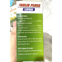 INULIN PLUSS EUPHAR Hỗ trợ cải thiện tình trạng táo bón, nhuận tràng, bổ sung chất xơ vien
