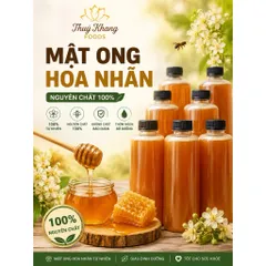 Mật Ong Hoa Nhãn Hưng Yên - Nguyên Chất 100% Chai 500ml (700gram)