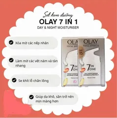 (Hàng Nhập Khẩu) Set kem dưỡng da ngày và đêm Olay Total Effects 7 in One 37ml - làm sáng da, hàng nhập Mỹ 820672