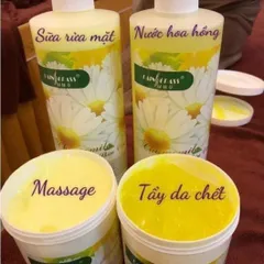 Bộ Chăm Sóc Da Hoa Cúc, Bộ 4 Chai Sữa Rửa Mặt, Kem Massage, Tẩy Da Chết Chính Hãng 820816