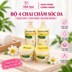 Bộ Chăm Sóc Da Hoa Cúc, Bộ 4 Chai Sữa Rửa Mặt, Kem Massage, Tẩy Da Chết Chính Hãng 820816