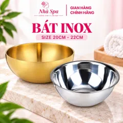 Bát inox Mạ Vàng, bát rửa mặt, bát đựng nước chuyên dùng cho spa size 20cm - 22cm 820815