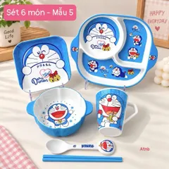 set khay ăn 5 món khay bát hình bí  dễ thương – xinh xắn, tiện lợi cho bé