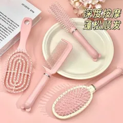 set 4 lược tạo kiểu tóc màu hồng pastel – xinh xắn, tiện dụng