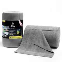 cuộn 20 khăn lau đa năng  25x25cm thấm hút tốt có thể giặt tái sử dụng