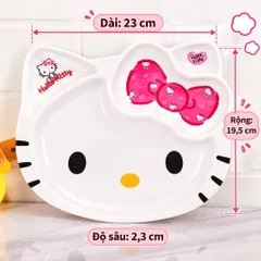 đĩa nhựa hello kitty chia ngăn – xinh xắn, tiện lợi cho bé