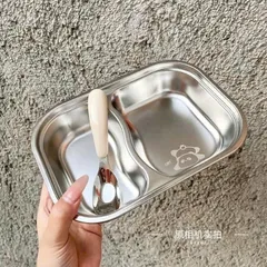 KHAY INOX 4 NGĂN ĂN DẶM HỌA TIẾT DỄ THƯƠNG DÀNH CHO BÉ TẬP ĂN