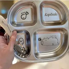 KHAY INOX 4 NGĂN ĂN DẶM HỌA TIẾT DỄ THƯƠNG DÀNH CHO BÉ TẬP ĂN