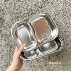 KHAY INOX 4 NGĂN ĂN DẶM HỌA TIẾT DỄ THƯƠNG DÀNH CHO BÉ TẬP ĂN