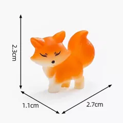 Bộ mô hình gia đình cáo dễ thương bằng nhựa kích thước khoảng 3cm trang trí tiểu cảnh,terrarium,bể cá…
