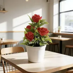 Chậu hoa hồng xốp nhựa siêu xinh kích thước 16*11cm trang trí phòng,làm quà tặng ý nghĩa